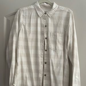 Abercrombie Long Sleeve Checkered Light Weight Flannel Blouse